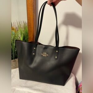 authentic Coach Black Pebbled Leather Tote